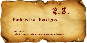 Modrovics Benigna névjegykártya